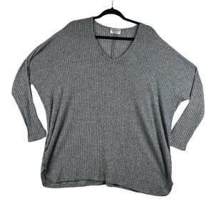 Nymphe Los Angeles Womens Large L Knitted Sweater Gray Ribbed Texture